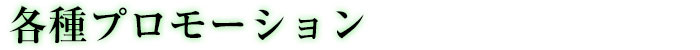 各種プロモーション